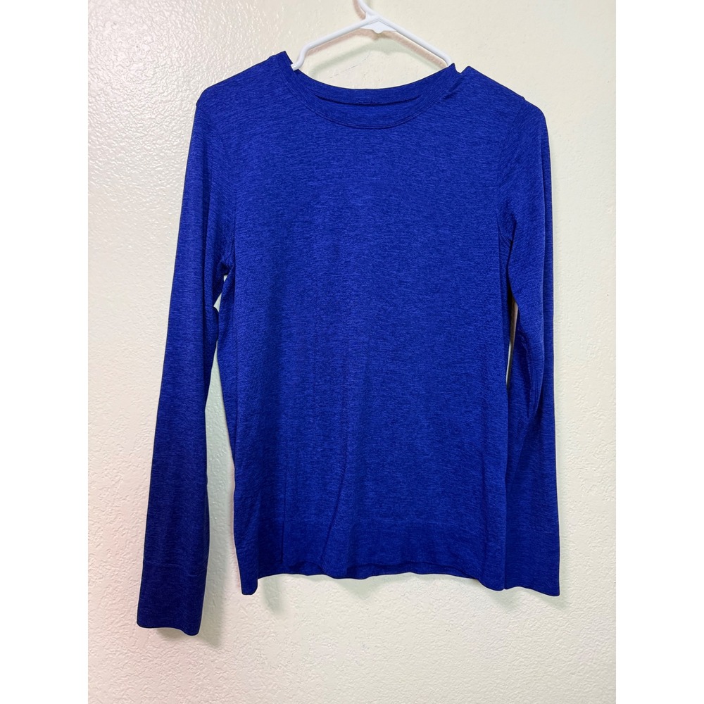 Lululemon Swiftly Tech Long Sleeve Shirt Royal Blue Heather Crew Neck Slim Fit